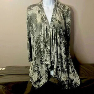 French Laundry cardigan snake print